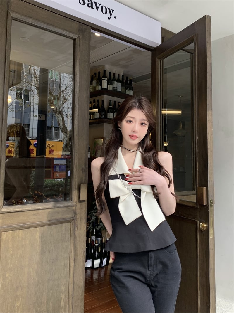 【tops】リボン付きトップス　M24676