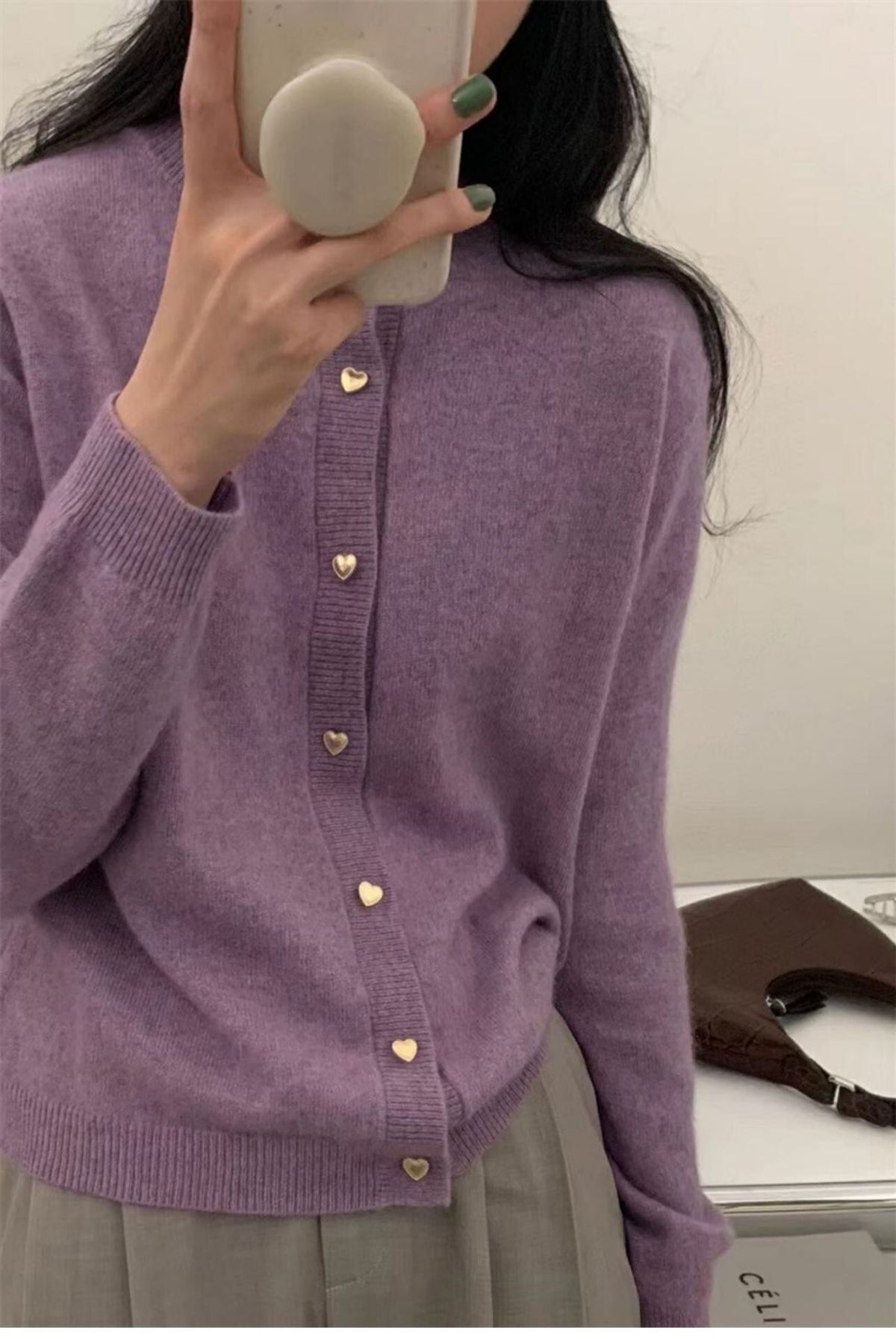 【outer】クルーネックニットカーデ　M19127