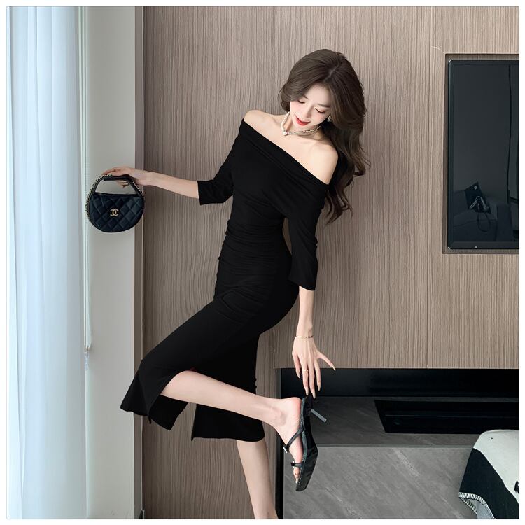 【dress】フェミニンスリットワンピース G21277