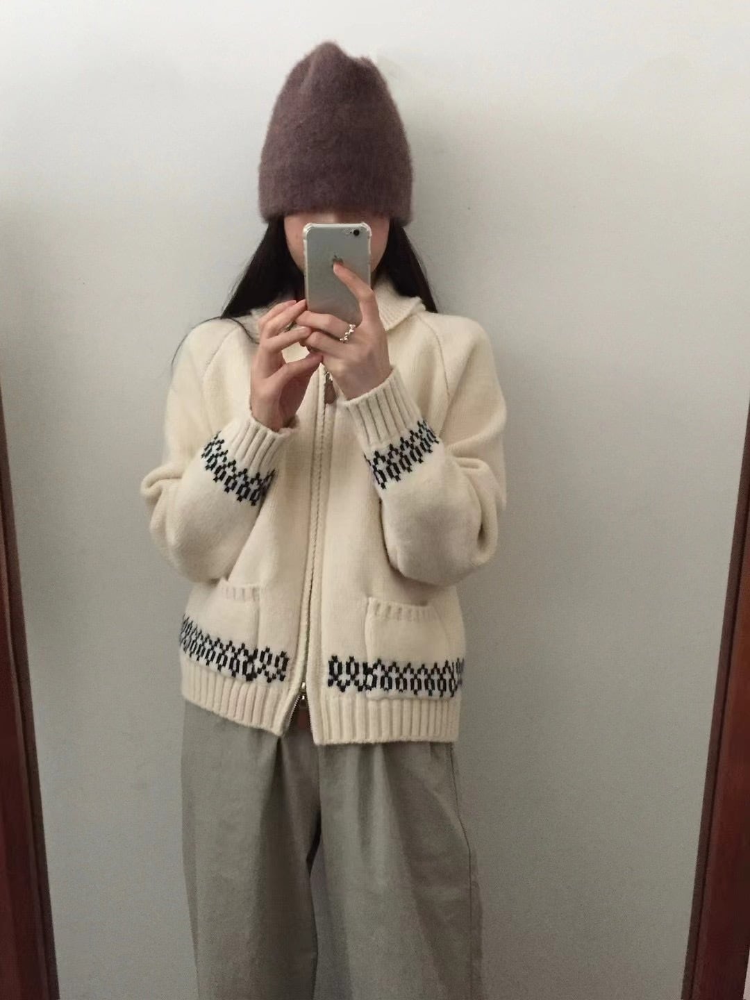 【outer】ファスナーニットカーデ　M27331