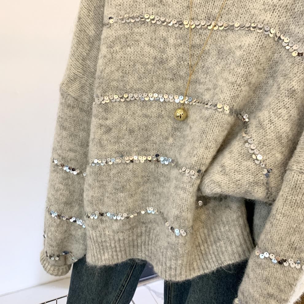 【tops】スパンコールニットセーター　M29252