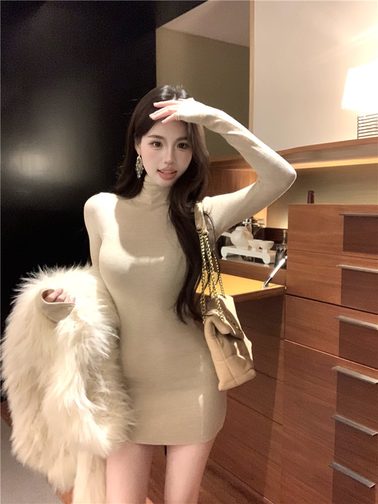 【dress】ハイネックニットワンピース　M28509