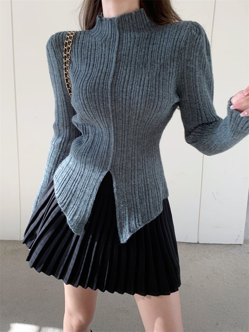 【tops】スリットニットトップス　M28577