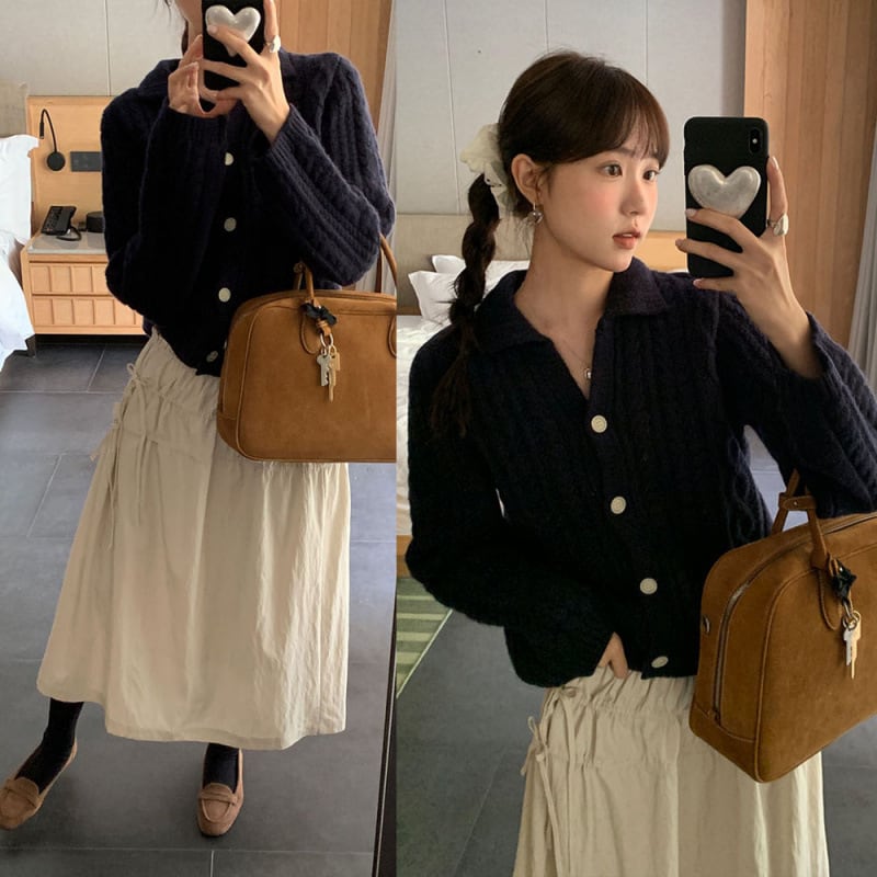 【outer】Vネックニットカーデ　M27314