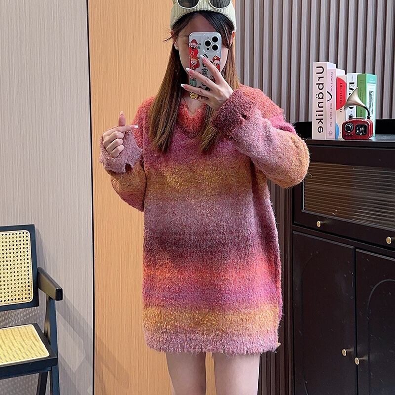 【tops】グラデーションニットセーター　M18511