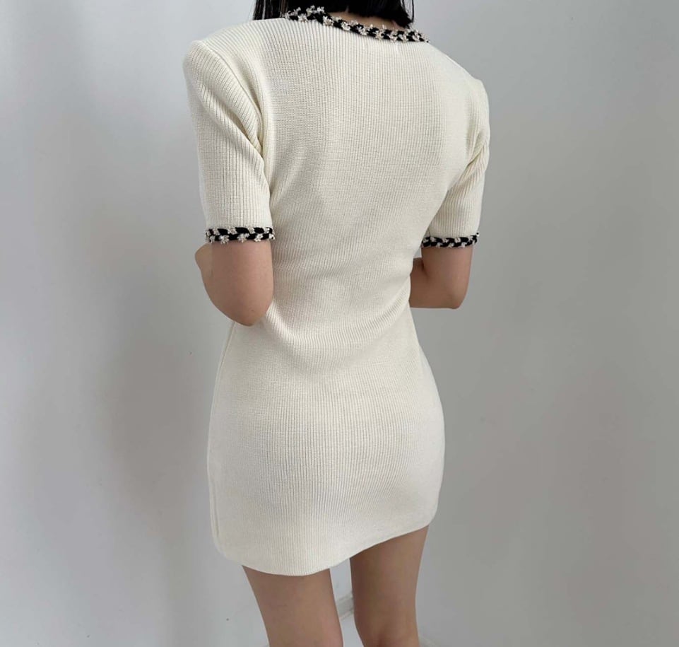 【dress】Vネックニットタイトワンピース G21158