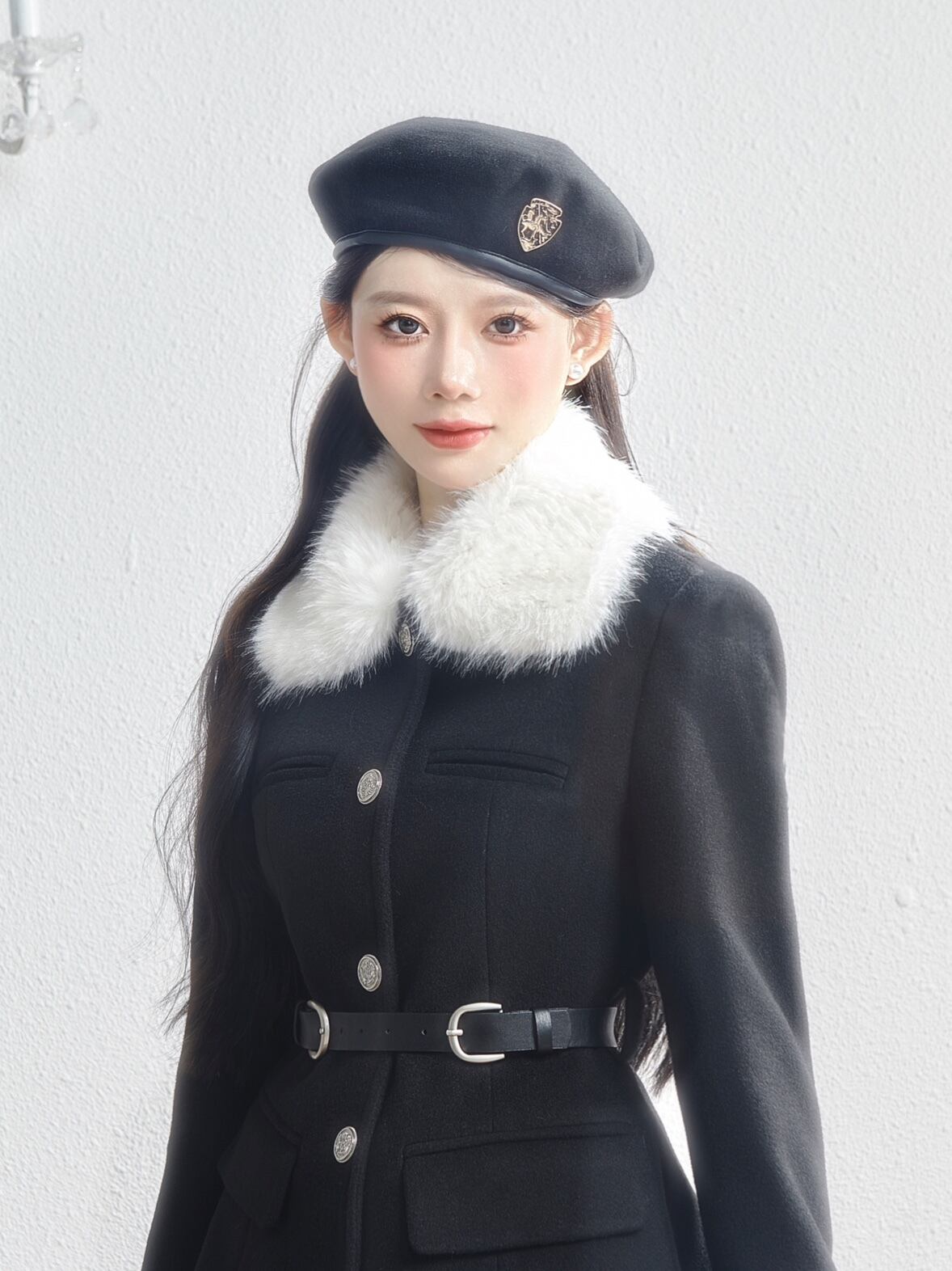 【outer】袖口ファーナポレオンコート     N3455