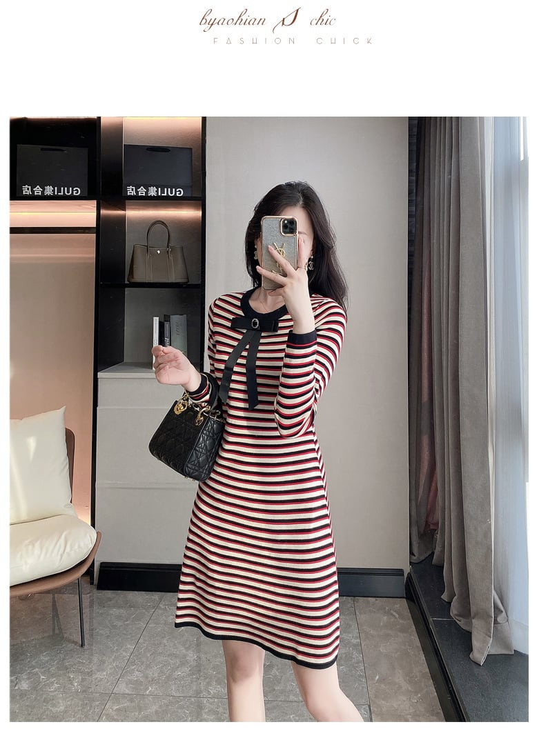 【dress】ボーダー柄ワンピース　M25482
