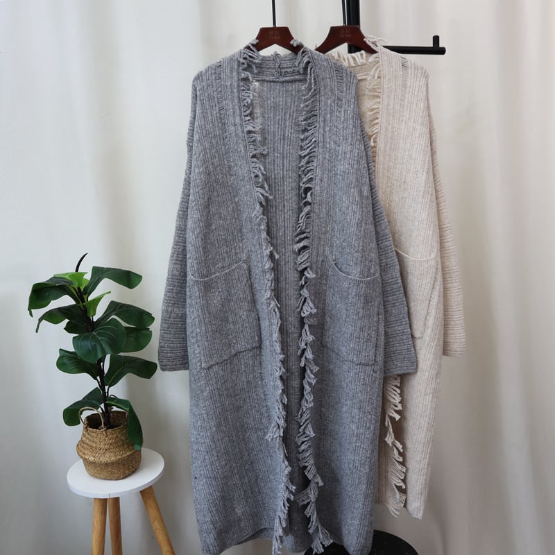 【outer】ロング丈ニットカーデ　M25641
