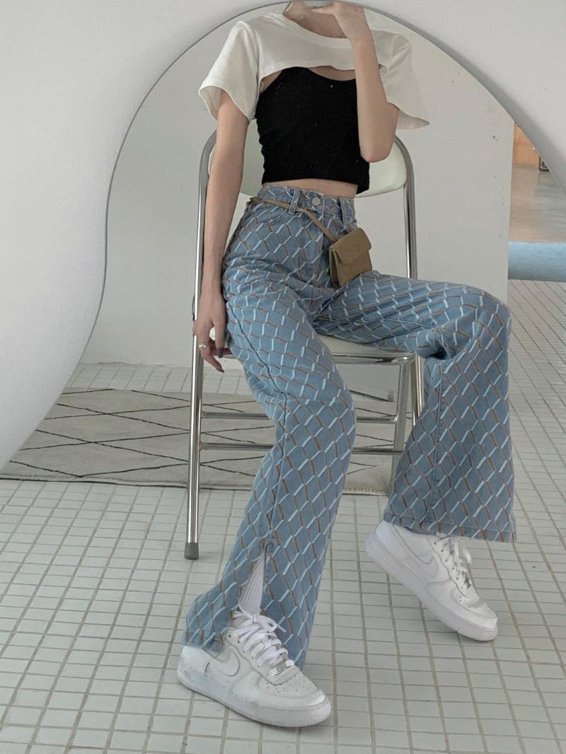 【bottoms】個性的なデザインレトロ夏デニムガウチョパンツ G0253