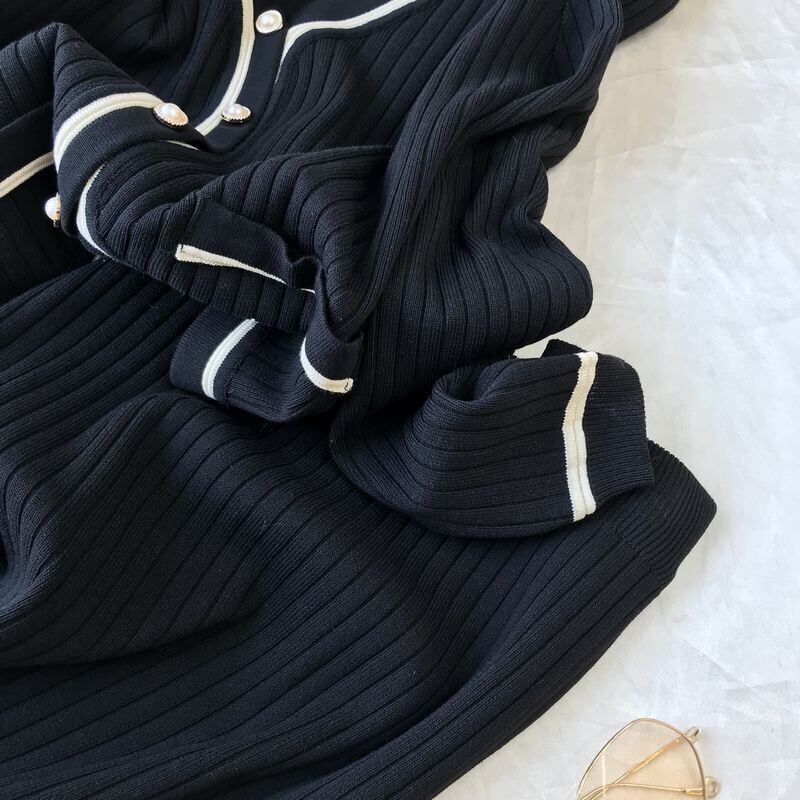 【set】気質満点オシャレニットトップス+スカートファッション２点セット G3090