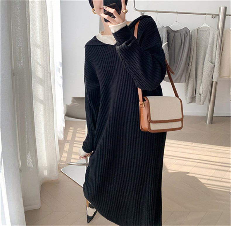 【dress】フード付きニットワンピース　M18237