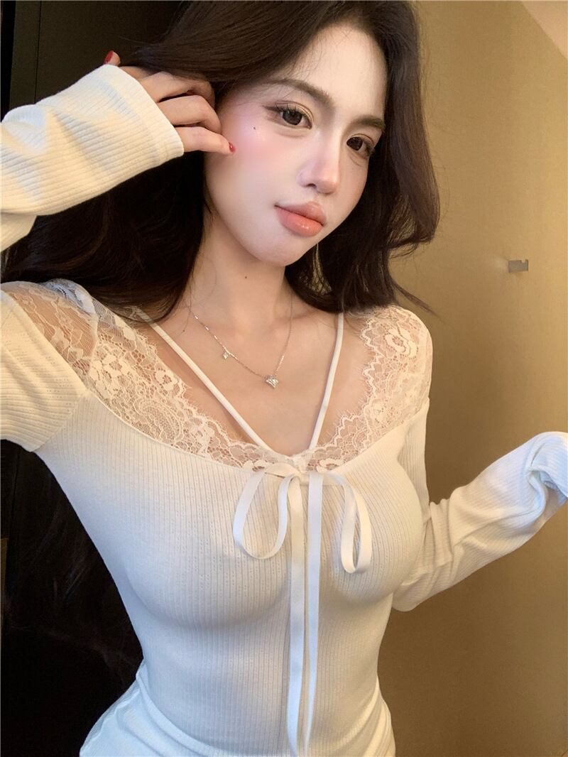 【tops】レースドッキングトップス　M28776