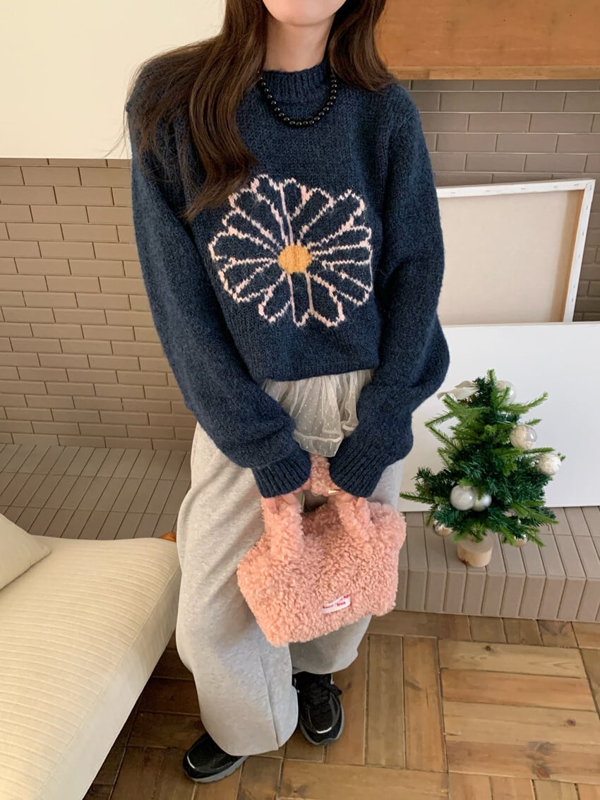 【tops】刺繍ニットセーター　M28269