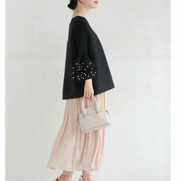 【tops】袖パールトップス　M30189