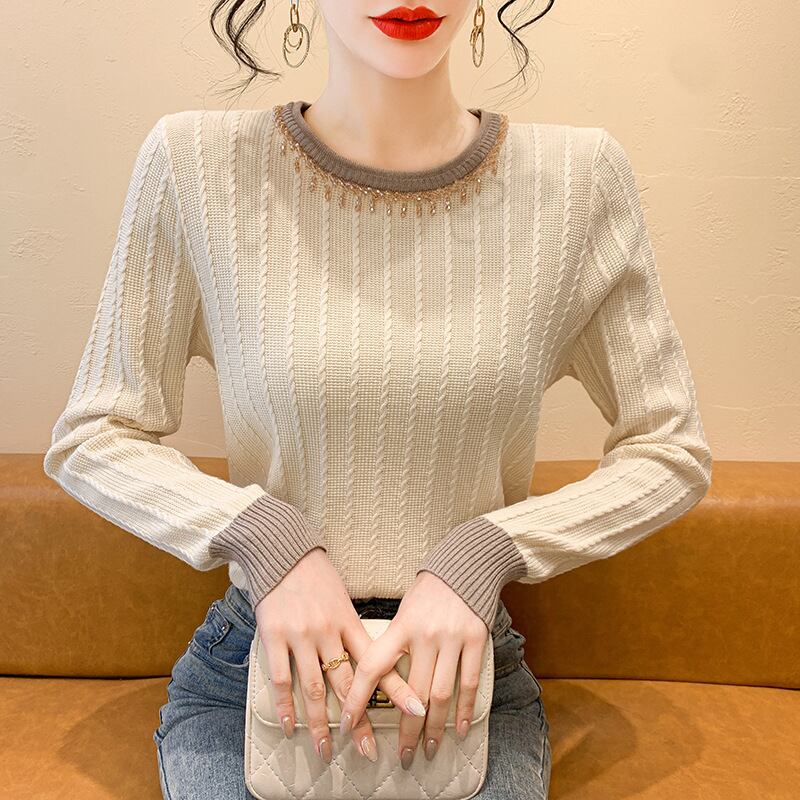 【tops】クルーネックニットトップス　M27423
