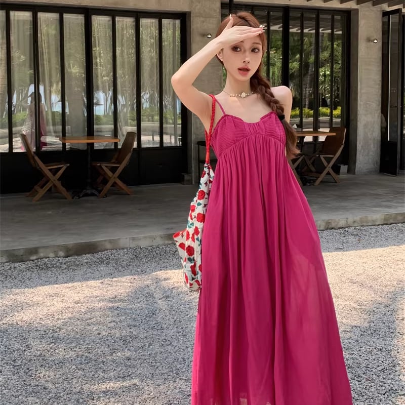 【dress】ロングキャミワンピース Q8213