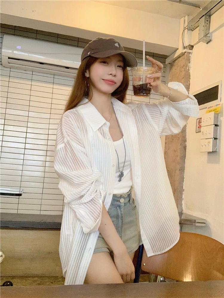 【tops】紫外線対策シャツ　M24234