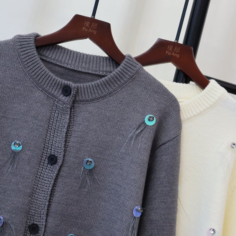 【outer】クルーネックニットカーデ　M25528