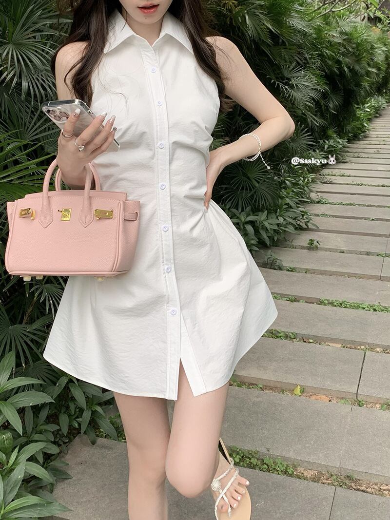 【dress】POLOネックシャツワンピース G20584