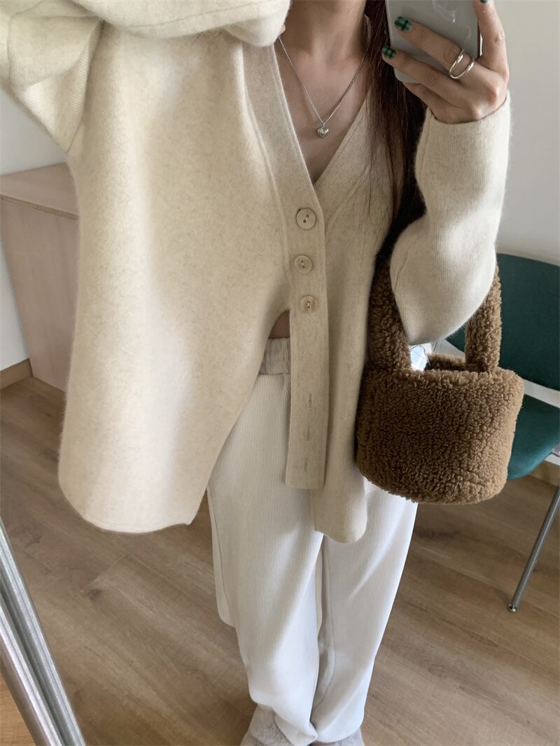 【outer】Vネックニットカーデ　M27161