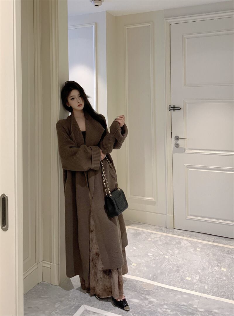 【outer】ロング丈ニットカーデ　M27936