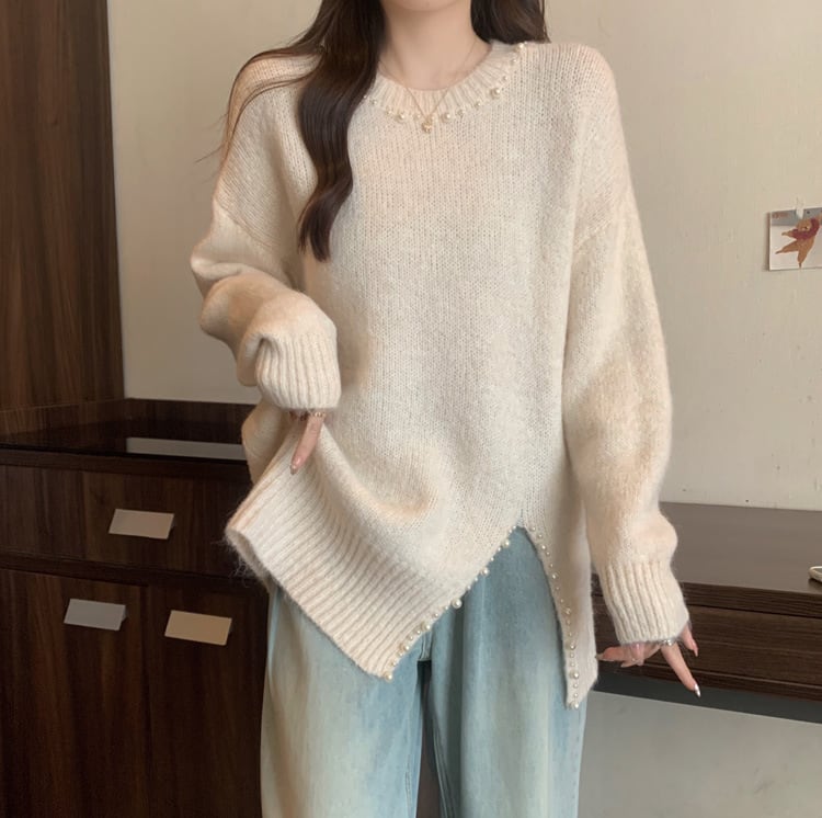 【tops】パールニットセーター　M27415
