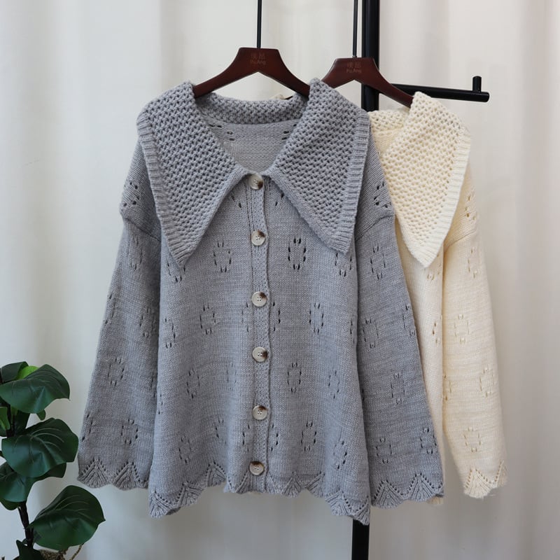 【outer】カットワークニットカーデ　M25737
