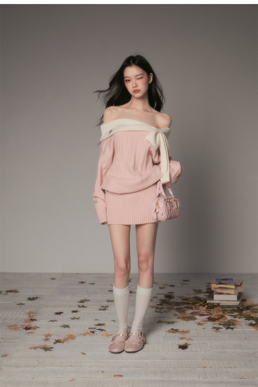 【dress】オフショルリボンミニワンピース　N3482