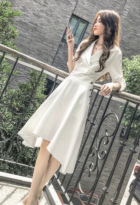 【dress】シンプル気質満点ファッションスウィート不規則着痩せワンピース G0176