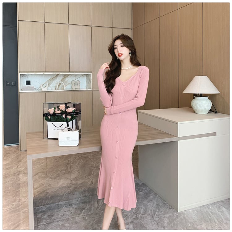 【dress】マーメイドニットワンピース　M28242