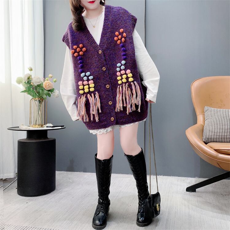 【tops】Vネックニットベスト　M28703