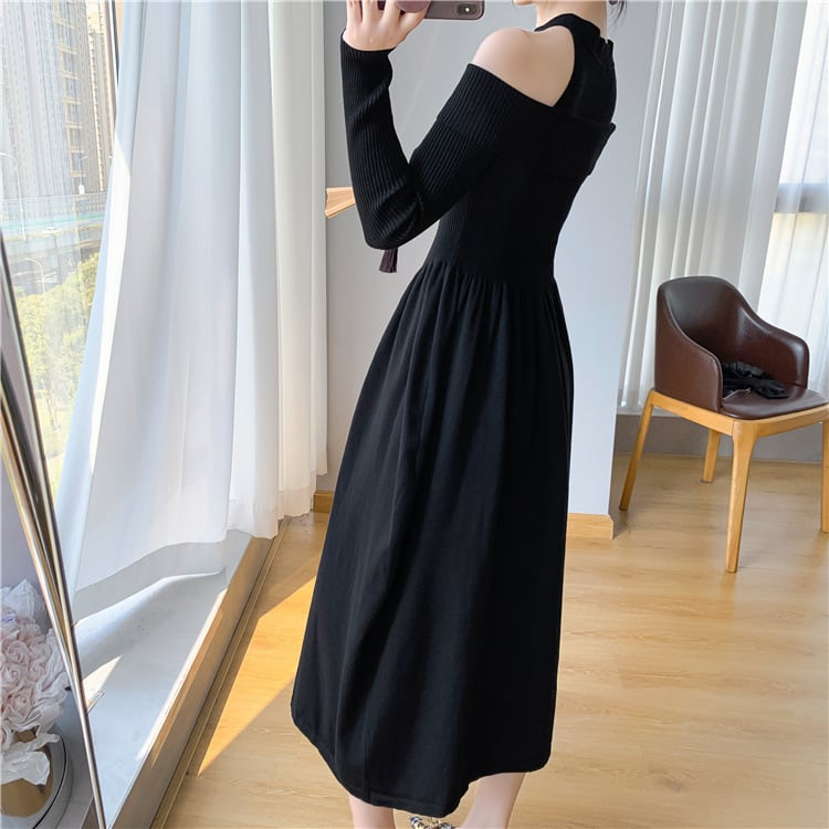 【dress】切り替えニットワンピース　M26174