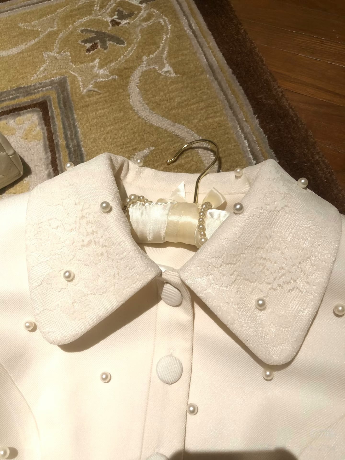 【set】パール付きショートジャケット×ロングスカートセット N3401