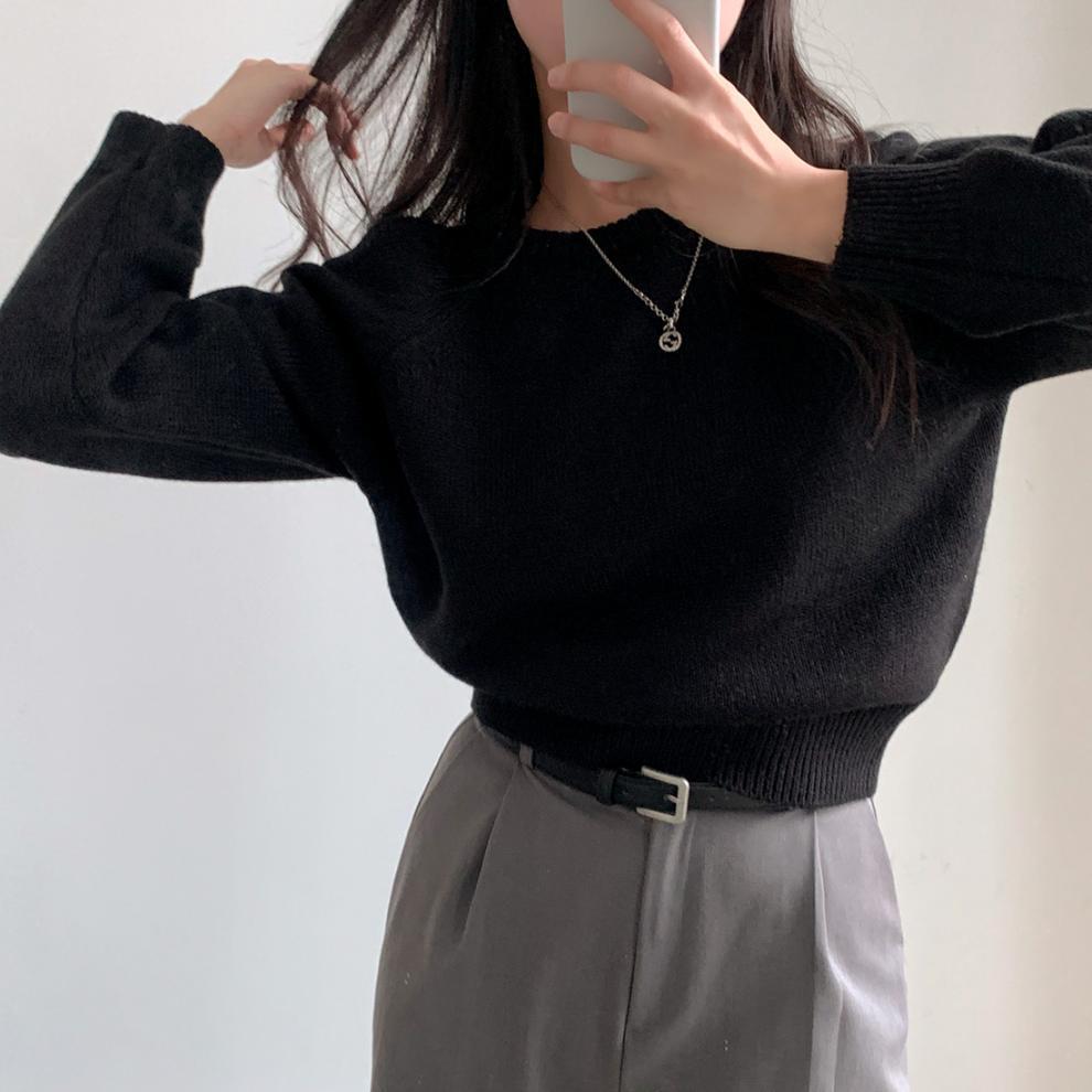 【tops】オフショルダーニットセーター　M27355