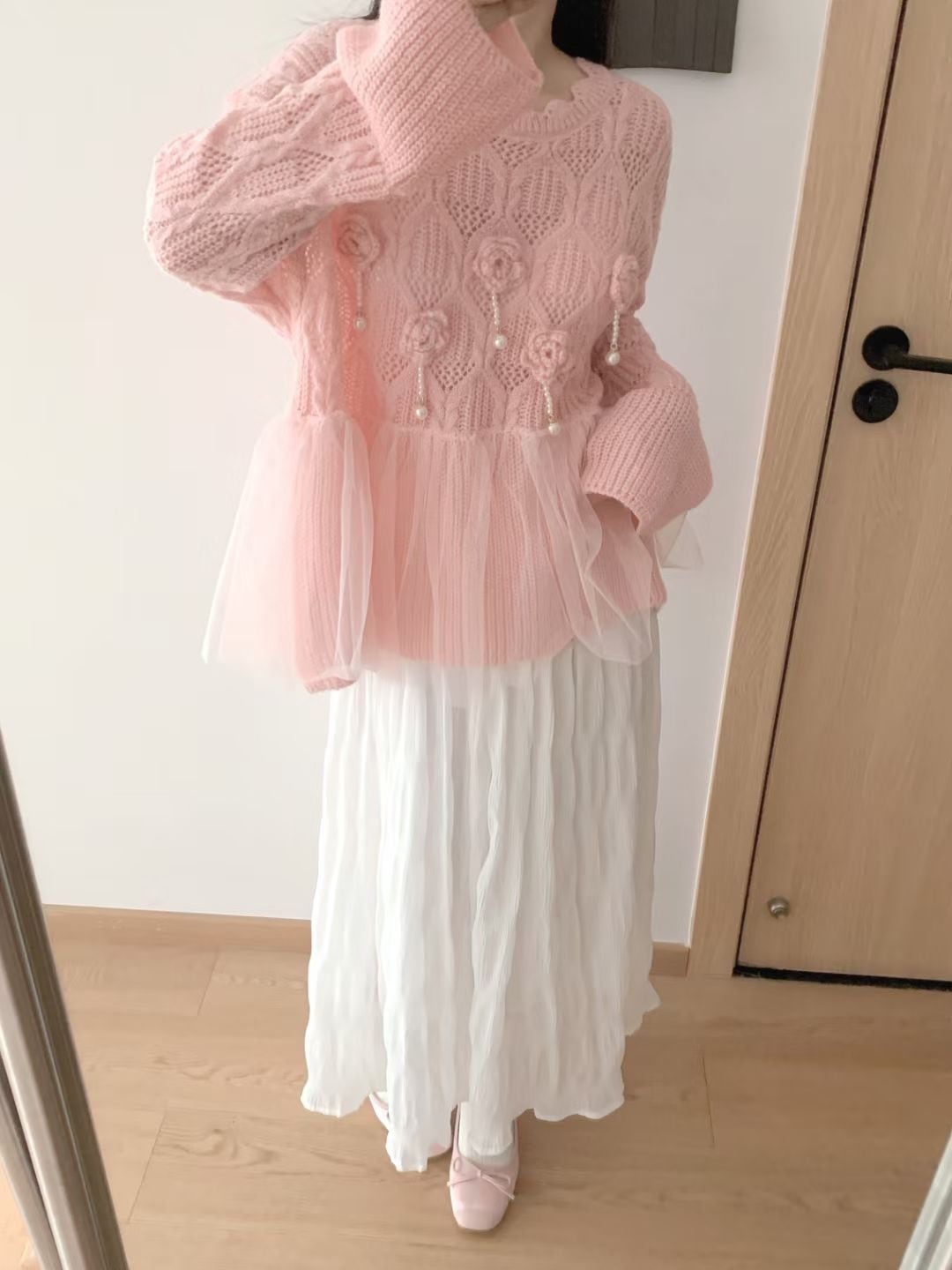 【tops】立体フラワーニットセーター　M25778