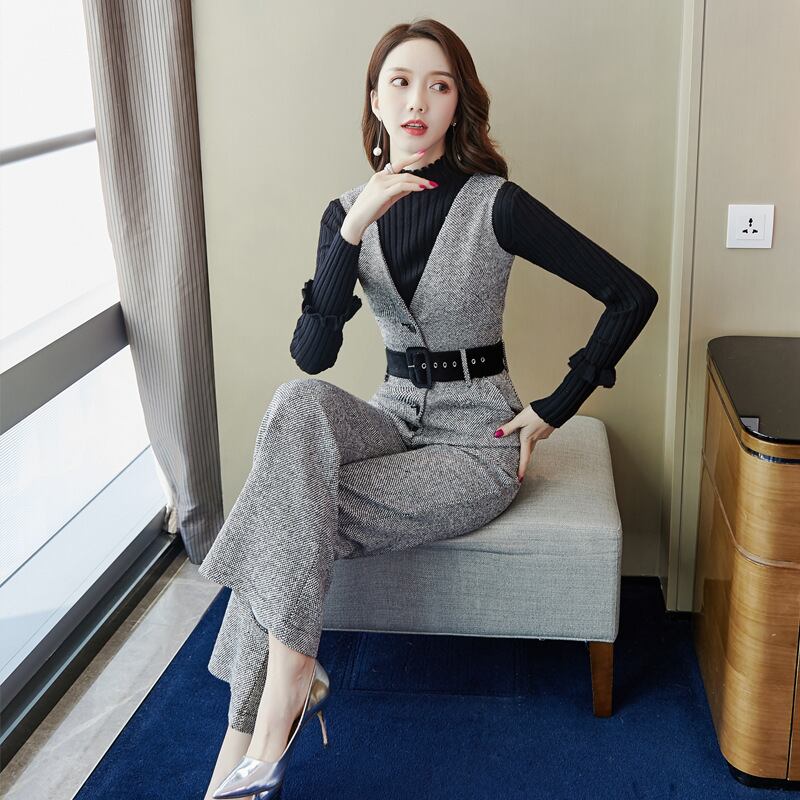 【set】トップス+オシャレオールインワン２点セット G2863