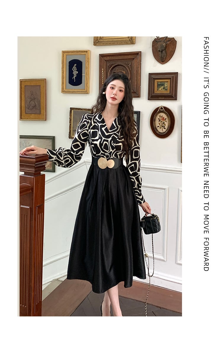 【dress】OL、通勤切り替えシャツワンピース　M29614