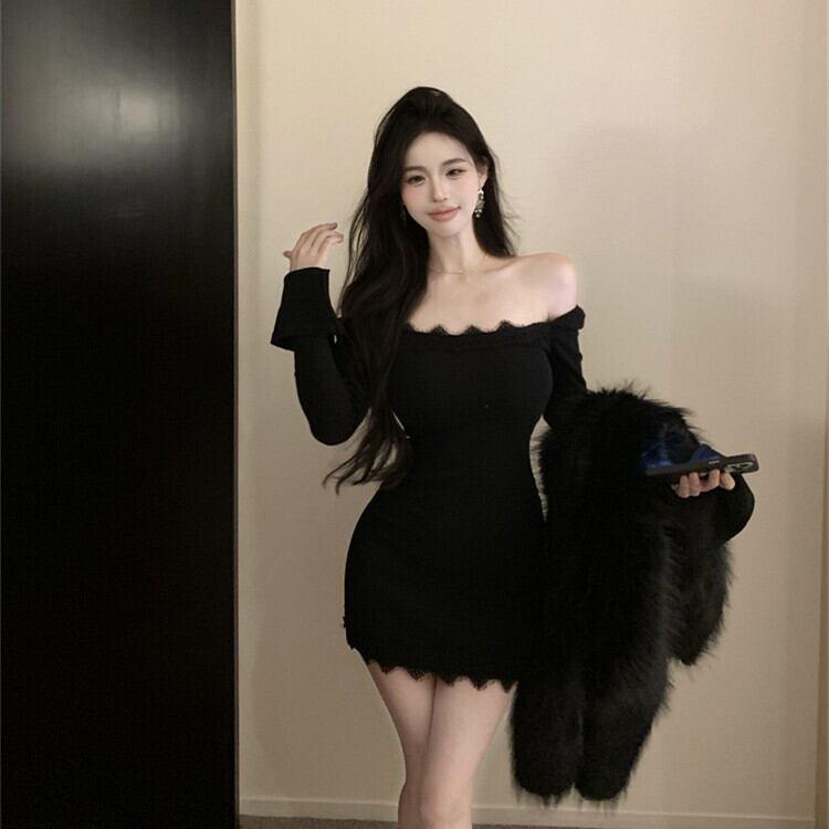 【dress】レースドッキングワンピース　M27862