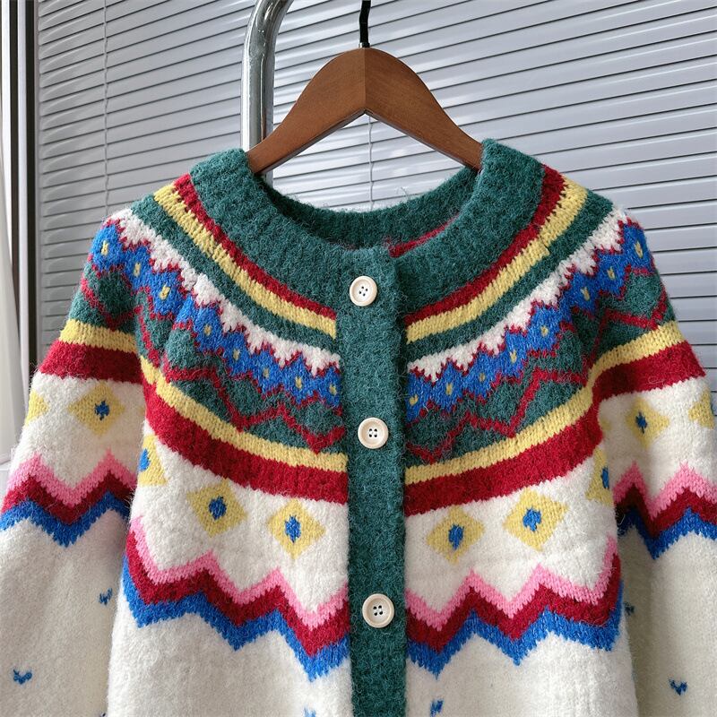 【outer】ジャカードニットカーデ　M28282