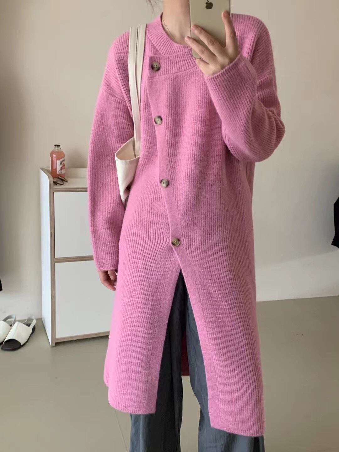 【outer】ロング丈ニットカーデ　M18818