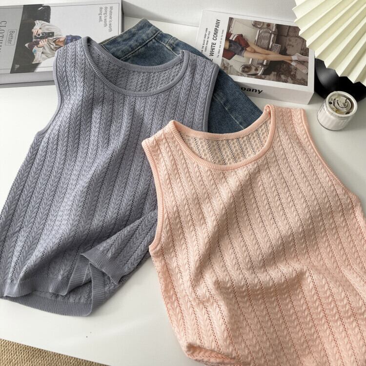 【tops】ニットノースリーブトップス　M29941