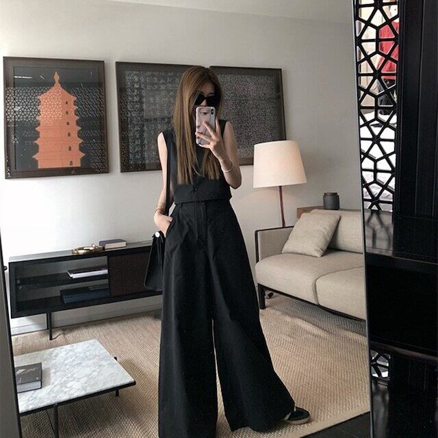 【set】2WAYタンクトップ+ワイドパンツ2点セットF7363