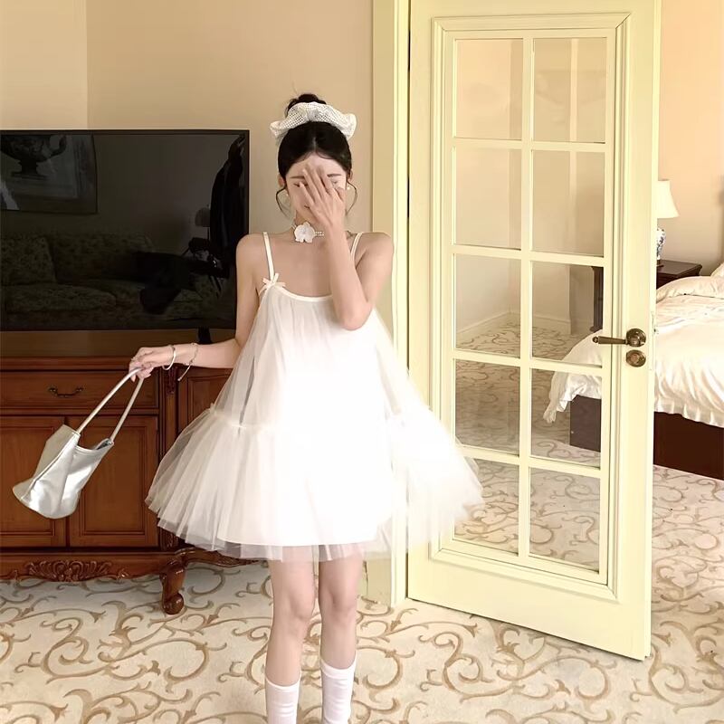【dress】チュールミニキャミワンピース Q8346