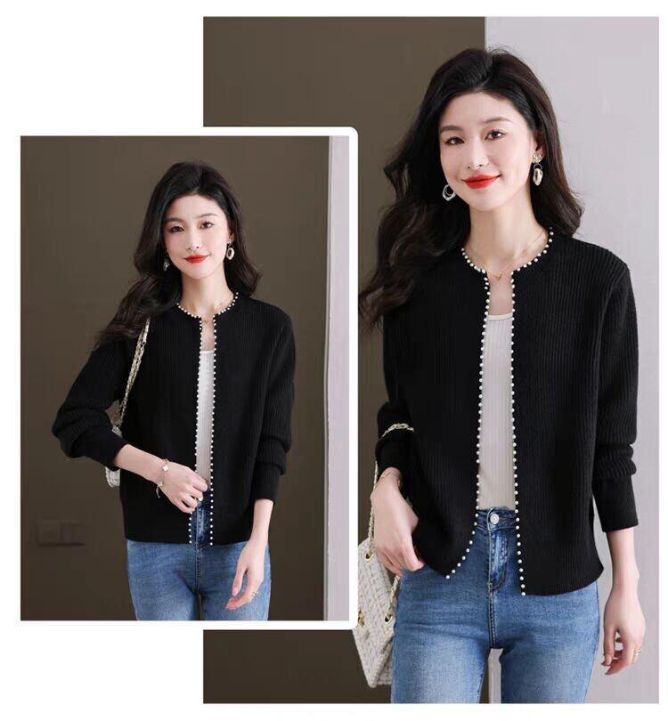 【outer】パールニットカーデ　M26259