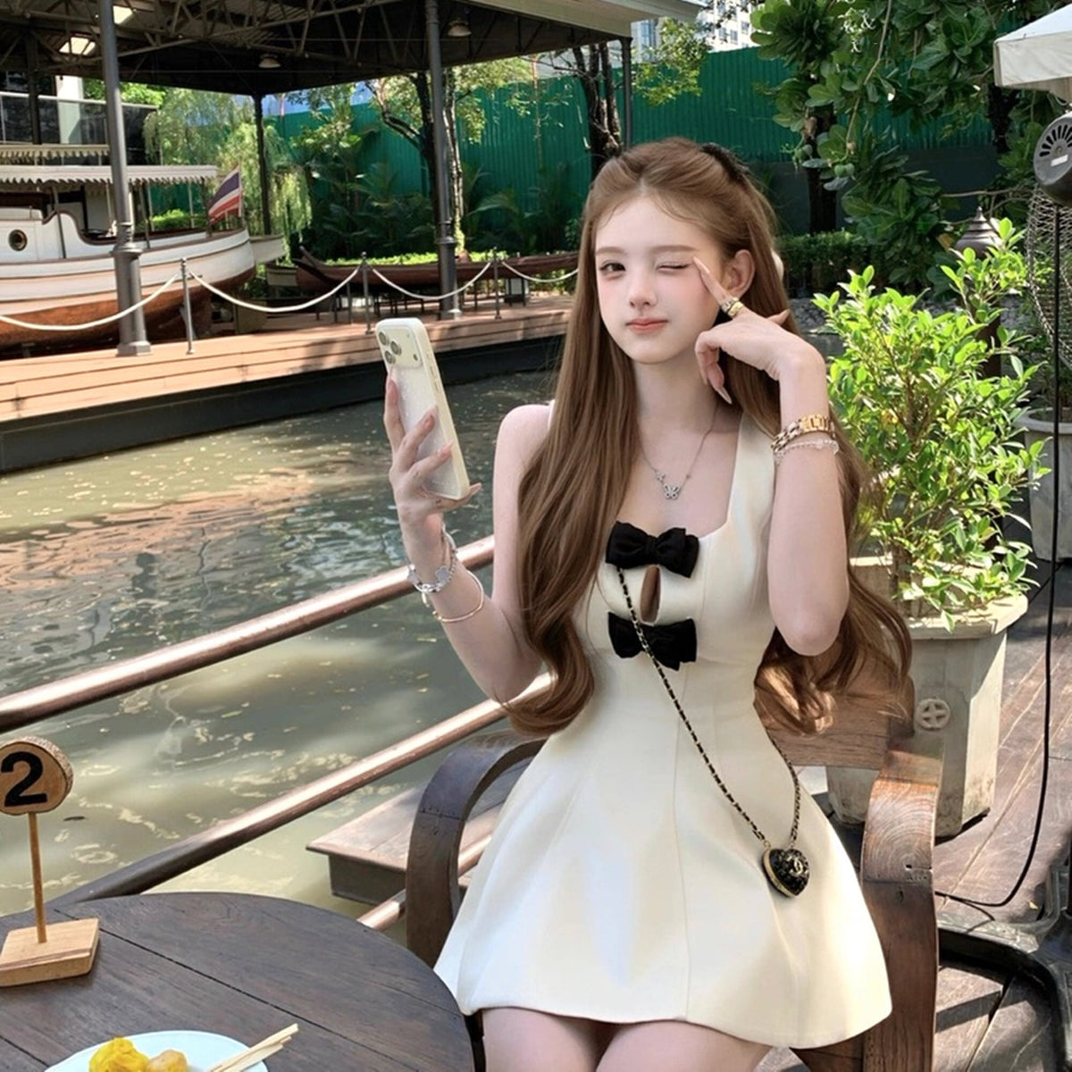 【dress】リボンミニワンピース　N3547