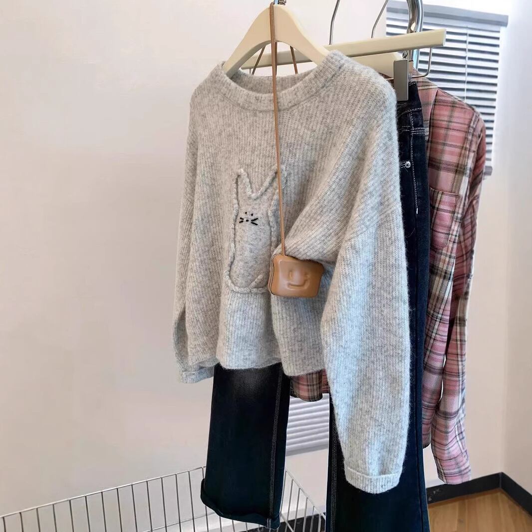 【tops】クルーネックニットセーター　M29158