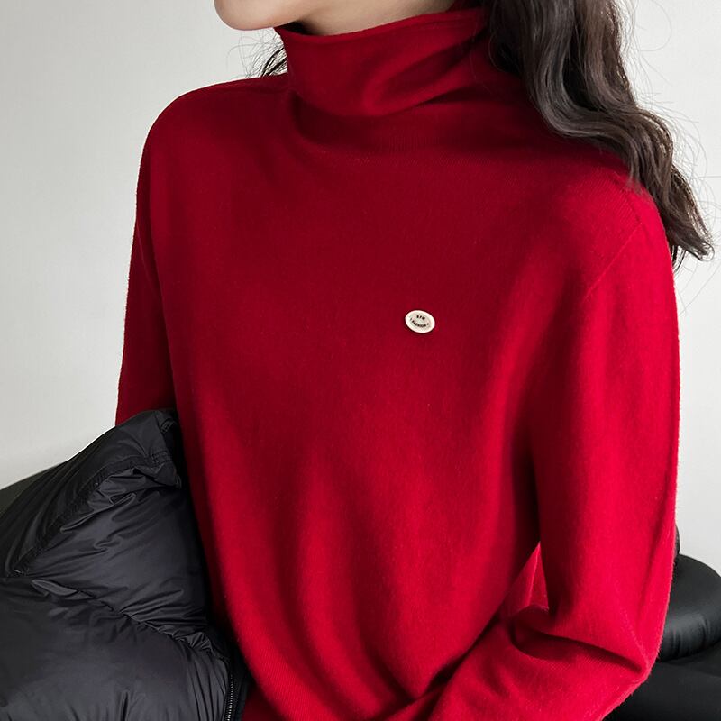 【tops】ハイネックニットトップス Q7090