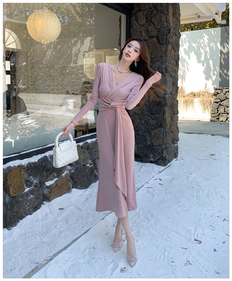 【dress】Vネックワンピース　M29498