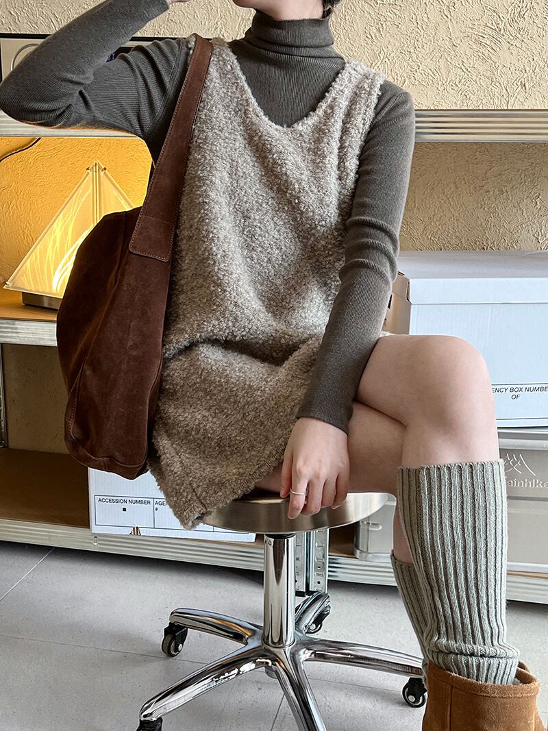 【dress】ノースリーブボアワンピース　N2888